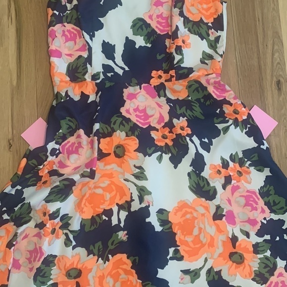 Donna Morgan Fit & Flare Sleeveless Neon Floral Knee Length Dress Women’s 6 - Picture 13 of 13